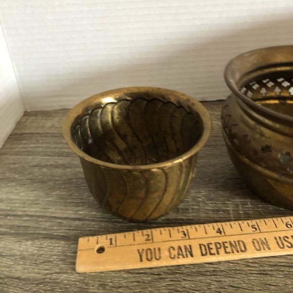 Vtg Solid Brass Indoor Planters - Picture 7 of 16